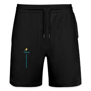 Wohin? Wo Vogel auf Pfosten Techno Fliegen Rave - Stanley/Stella Unisex Bio Joggingshorts Trainer  - Schwarz - Vorne - Nik (191cm) & Marisol (170cm)
