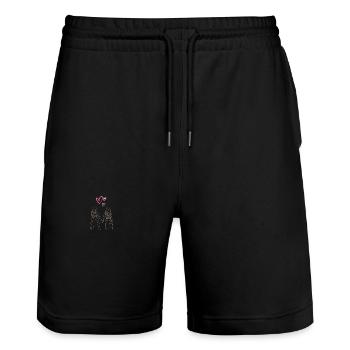 Women Love - Short de jogging bio TRAINER Stanley/Stella unisexe - noir - Devant - Nik (191cm) & Marisol (170cm)