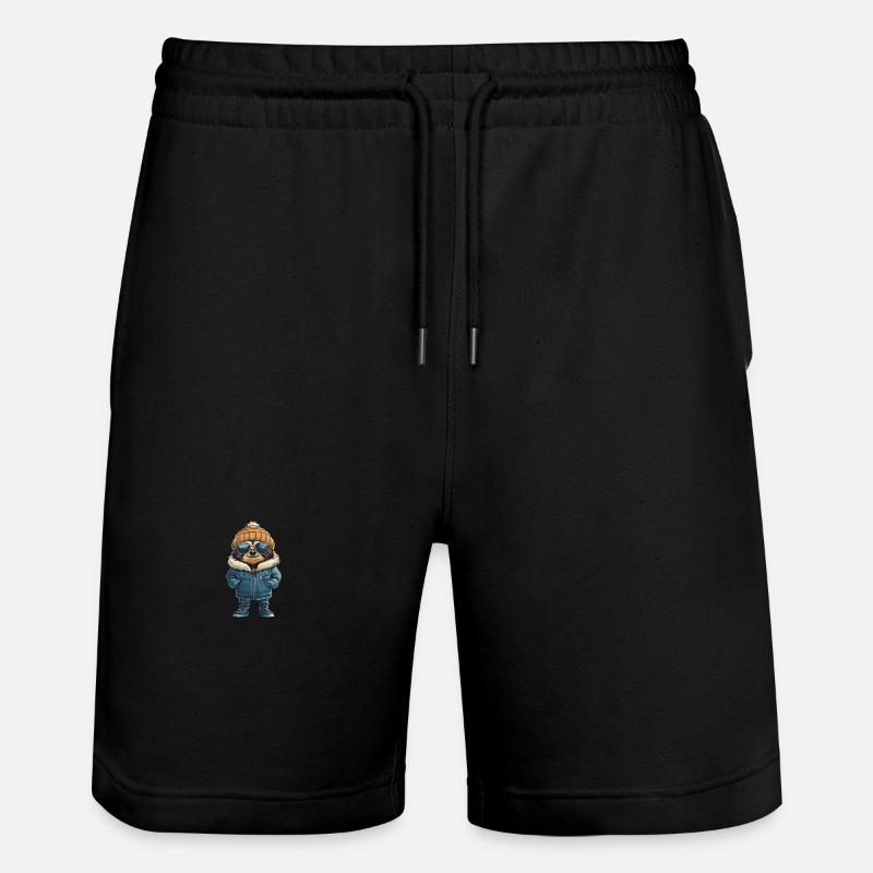 Sloth Winter Comic - Stanley/Stella Trainer Unisex Organic Jogging Shorts - black