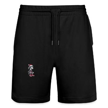 Lévrier chien Noël Cool Noël - Short de jogging bio TRAINER Stanley/Stella unisexe - noir - Devant - Nik (191cm) & Marisol (170cm)