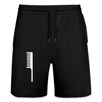 Hairdresser Comb Frisous Scissors Scissors Hair Hairdresser - Stanley/Stella Trainer Unisex Organic Jogging Shorts - black - Front - Nik (191cm) & Marisol (170cm)