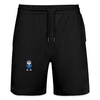 Polar Bear Winter Comic - Stanley/Stella Trainer Unisex Organic Jogging Shorts - black - Front - Nik (191cm) & Marisol (170cm)