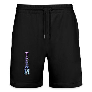 Équipe - Short de jogging bio TRAINER Stanley/Stella unisexe - noir - Devant - Nik (191cm) & Marisol (170cm)