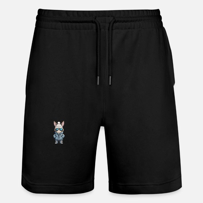 Esel Winter Comic - Stanley/Stella Unisex Bio Joggingshorts Trainer - Schwarz