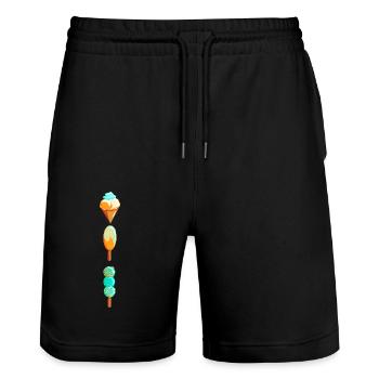 Eis - Stanley/Stella Trainer Unisex Organic Jogging Shorts - black - Front - Nik (191cm) & Marisol (170cm)