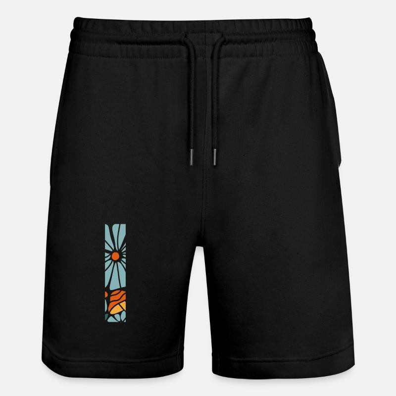 Buchstabe i Blumen groovy Geschenkidee - Stanley/Stella Unisex Bio Joggingshorts Trainer  - Schwarz