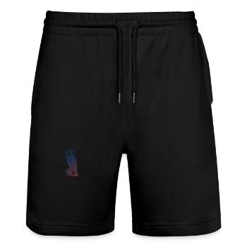 Adler - Stanley/Stella Unisex Bio Joggingshorts Trainer  - Schwarz - Vorne - Nik (191cm) & Marisol (170cm)