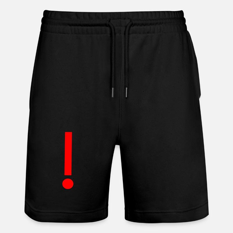 Red exclamation mark, template, pattern - Stanley/Stella Trainer Unisex Organic Jogging Shorts - black