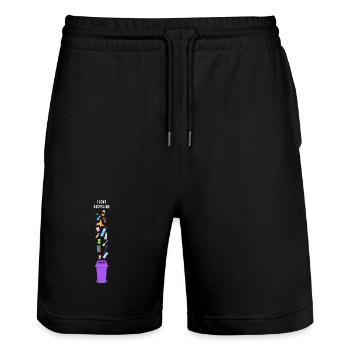 i love recycling - Stanley/Stella Trainer Unisex Organic Jogging Shorts - black - Front - Nik (191cm) & Marisol (170cm)