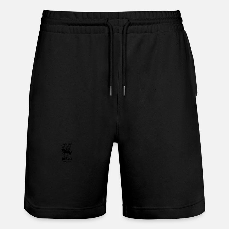 Pferde - Stanley/Stella Unisex Bio Joggingshorts Trainer  - Schwarz