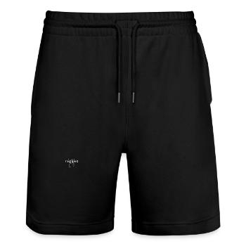 Techno Maus im Bassrausch – Festival Rave Look - Stanley/Stella Trainer Unisex Organic Jogging Shorts - black - Front - Nik (191cm) & Marisol (170cm)