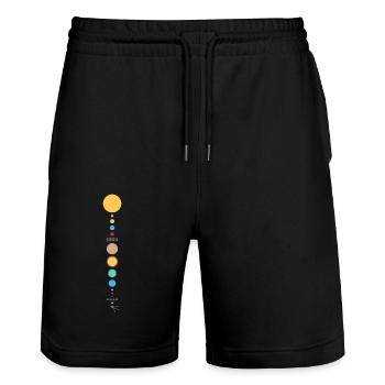 Système solaire - Short de jogging bio TRAINER Stanley/Stella unisexe - noir - Devant - Nik (191cm) & Marisol (170cm)