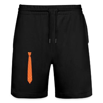 tie 1 - Stanley/Stella Trainer Unisex Organic Jogging Shorts - black - Front - Nik (191cm) & Marisol (170cm)