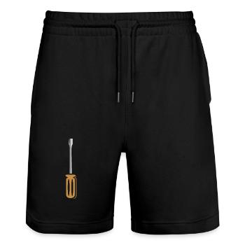 Conception d’outils de tournevis pour les artisans - Short de jogging bio TRAINER Stanley/Stella unisexe - noir - Devant - Nik (191cm) & Marisol (170cm)