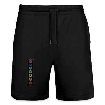 Yoga Meditation 7 Chakra - Stanley/Stella Trainer Unisex Organic Jogging Shorts - black - Front - Nik (191cm) & Marisol (170cm)