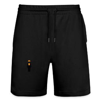 Ouvrière du bâtiment Femme - Short de jogging bio TRAINER Stanley/Stella unisexe - noir - Devant - Nik (191cm) & Marisol (170cm)