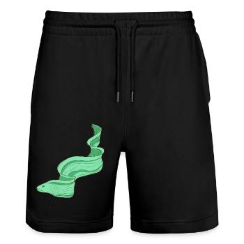 Meerestiere - Stanley/Stella Unisex Bio Joggingshorts Trainer  - Schwarz - Vorne - Nik (191cm) & Marisol (170cm)
