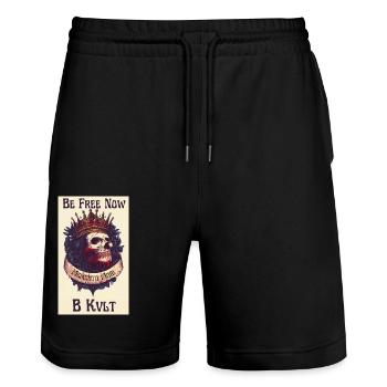 Memento Mori - Stanley/Stella Trainer Unisex Organic Jogging Shorts - black - Front - Nik (191cm) & Marisol (170cm)