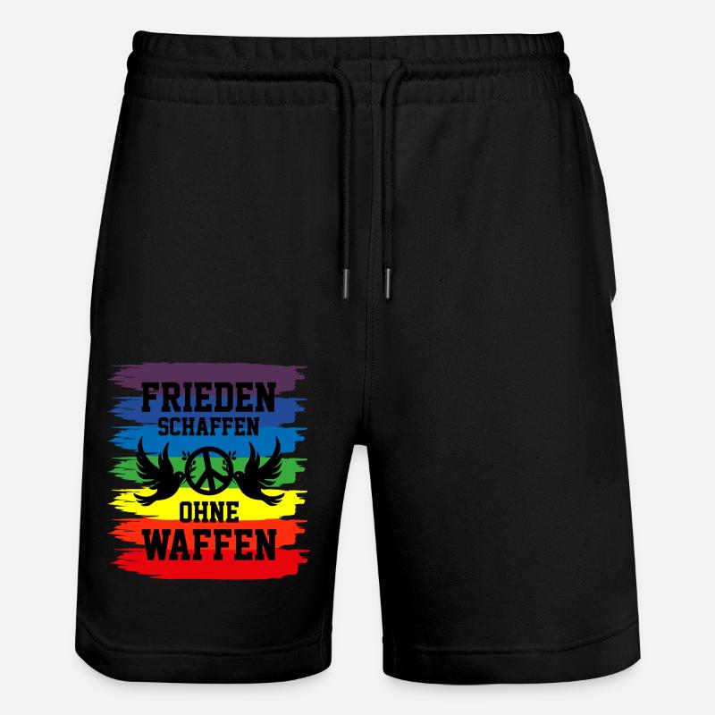 Frieden schaffen - Stanley/Stella Unisex Bio Joggingshorts Trainer  - Schwarz