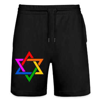 Israel davidstern lgbt flagge - Stanley/Stella Unisex Bio Joggingshorts Trainer  - Schwarz - Vorne - Nik (191cm) & Marisol (170cm)