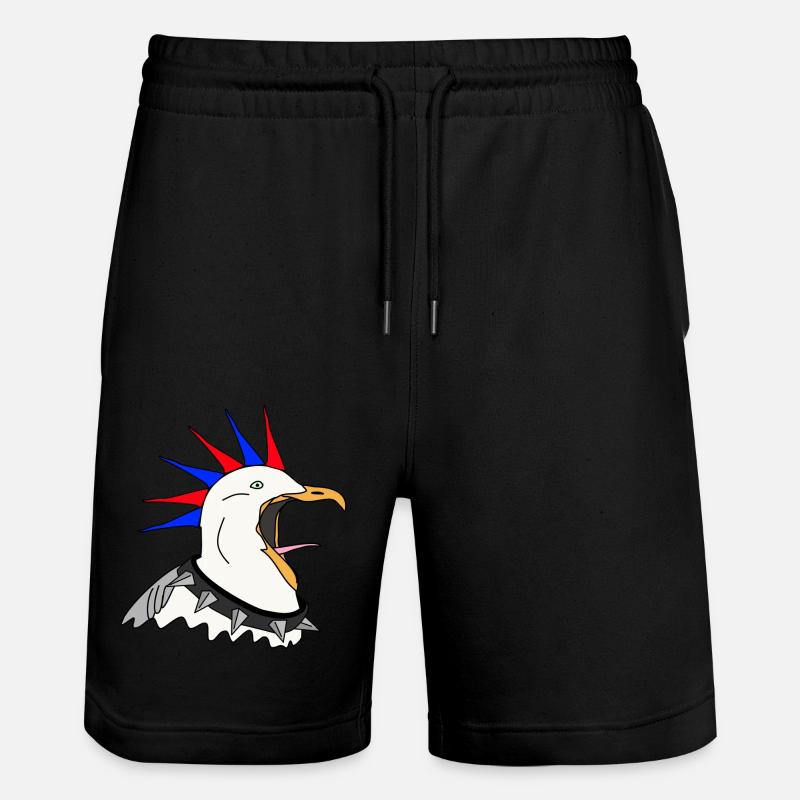 punker möwe - Stanley/Stella Unisex Bio Joggingshorts Trainer  - Schwarz