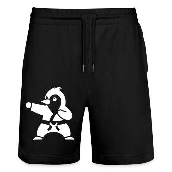 Pingouin Karaté Arts Martiaux Arts Martiaux Silhouette - Short de jogging bio TRAINER Stanley/Stella unisexe - noir - Devant - Nik (191cm) & Marisol (170cm)