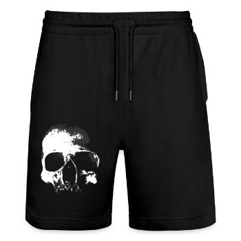 Dark Skull - Stanley/Stella Trainer Unisex Organic Jogging Shorts - black - Front - Nik (191cm) & Marisol (170cm)