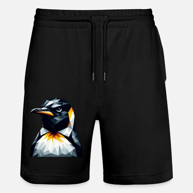 pingouin géométrique polygone math art - Short de jogging bio TRAINER Stanley/Stella unisexe - noir