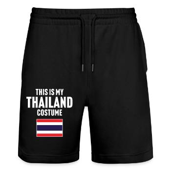 C’est mon costume de Thaïlande - Short de jogging bio TRAINER Stanley/Stella unisexe - noir - Devant - Nik (191cm) & Marisol (170cm)