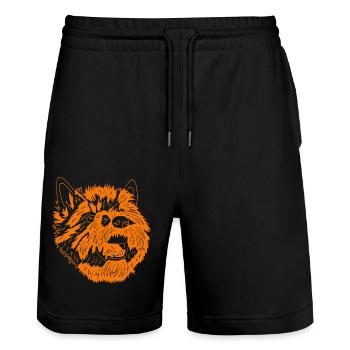 Cairn Terrier - Stanley/Stella Unisex Bio Joggingshorts Trainer  - Schwarz - Vorne - Nik (191cm) & Marisol (170cm)