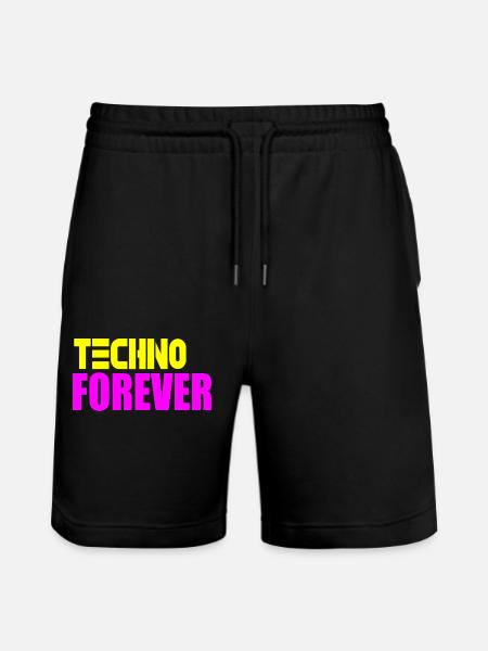 Techno forever - Stanley/Stella Trainer Unisex Organic Jogging Shorts - black
