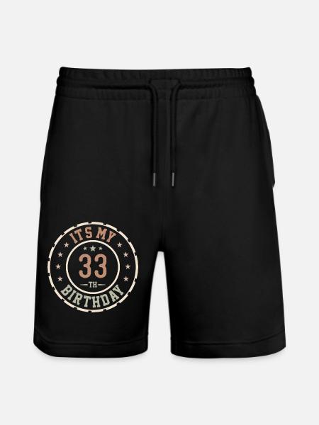 It's My 33rd Birthday Gift 33 Years - Stanley/Stella Trainer Unisex Organic Jogging Shorts - black