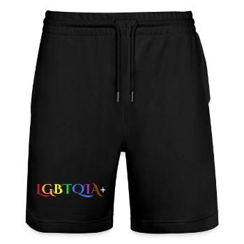 LGBTQIA+ - Short de jogging bio TRAINER Stanley/Stella unisexe - noir - Devant - Nik (191cm) & Marisol (170cm)