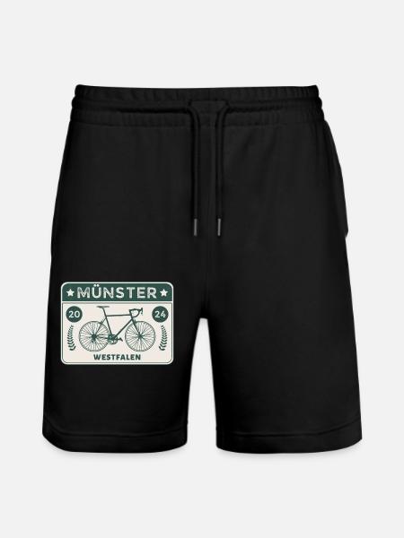Münster - Fahrradstadt - Stanley/Stella Unisex Bio Joggingshorts Trainer - Schwarz