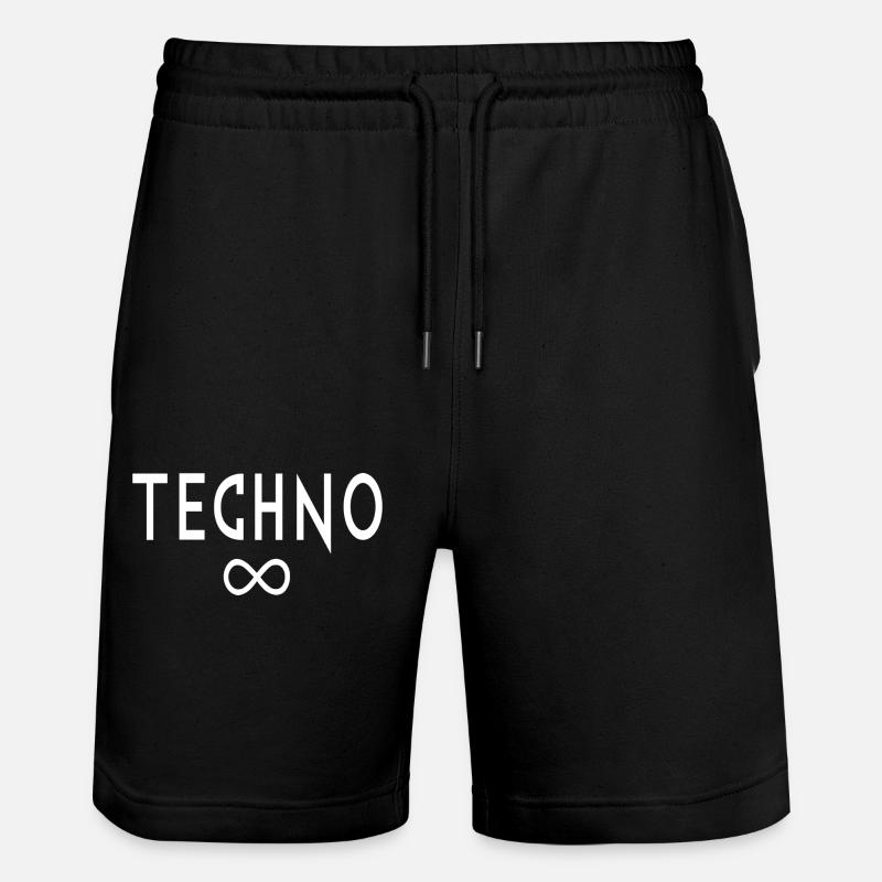 Techno Unendlichkeit - Stanley/Stella Unisex Bio Joggingshorts Trainer  - Schwarz
