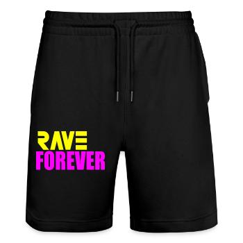 Rave pour toujours - Short de jogging bio TRAINER Stanley/Stella unisexe - noir - Devant - Nik (191cm) & Marisol (170cm)