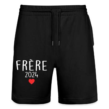 Frère 2024 - Futur Frère 2024 - Short de jogging bio TRAINER Stanley/Stella unisexe - noir - Devant - Nik (191cm) & Marisol (170cm)