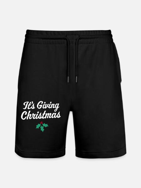 It's Giving Christmas - Stanley/Stella Trainer Unisex Organic Jogging Shorts - black