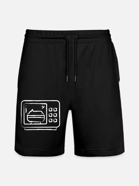 Microwave Hand Drawn - Stanley/Stella Trainer Unisex Organic Jogging Shorts - black