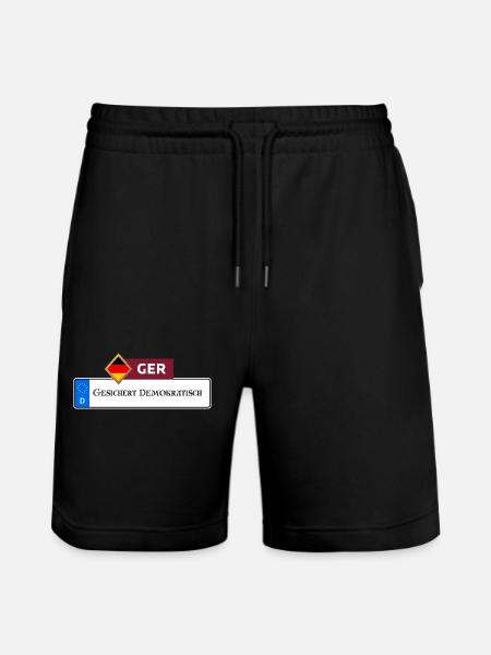 Secured Democratic 2.0 | Gift - Stanley/Stella Trainer Unisex Organic Jogging Shorts - black