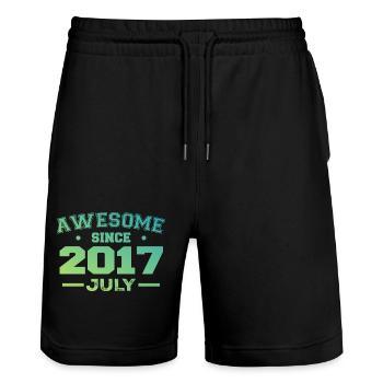 July 2017 Birthday Party July 2017 Retro - Stanley/Stella Trainer Unisex Organic Jogging Shorts - black - Front - Nik (191cm) & Marisol (170cm)