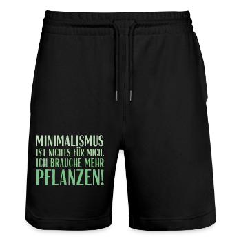 Minimalismus ist nichts für mich... Pflanzen! - Stanley/Stella Unisex Bio Joggingshorts Trainer  - Schwarz - Vorne - Nik (191cm) & Marisol (170cm)
