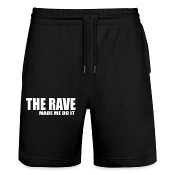 La rave m’a fait le faire - Short de jogging bio TRAINER Stanley/Stella unisexe - noir - Devant - Nik (191cm) & Marisol (170cm)
