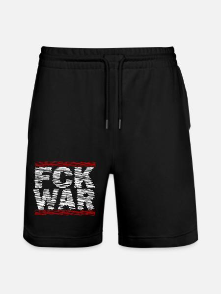 FCK WAR – Anti-War Statement - Stanley/Stella Trainer Unisex Organic Jogging Shorts - black