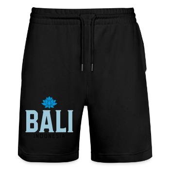 Bali - Short de jogging bio TRAINER Stanley/Stella unisexe - noir - Devant - Nik (191cm) & Marisol (170cm)