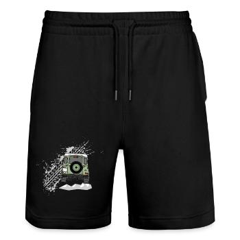 Defender Splash Rear - Stanley/Stella Trainer Unisex Organic Jogging Shorts - black - Front - Nik (191cm) & Marisol (170cm)
