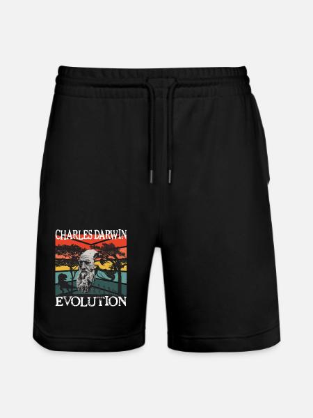 Charles Darwin Evolution textile Geschenkidee - Stanley/Stella Unisex Bio Joggingshorts Trainer - Schwarz