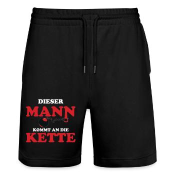 Bräutigam Hochzeit Polterabend - Lustiges Poltern - Stanley/Stella Unisex Bio Joggingshorts Trainer  - Schwarz - Vorne - Nik (191cm) & Marisol (170cm)