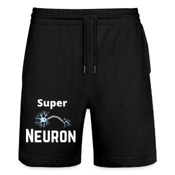 Superneuron-Netzwerk - Stanley/Stella Unisex Bio Joggingshorts Trainer  - Schwarz - Vorne - Nik (191cm) & Marisol (170cm)