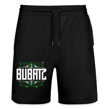 Wann Bubatz Legal? für Kiffer & Stoner - Stanley/Stella Unisex Bio Joggingshorts Trainer  - Schwarz - Vorne - Nik (191cm) & Marisol (170cm)